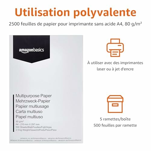 Papier Multiusage Amazon Basics A4