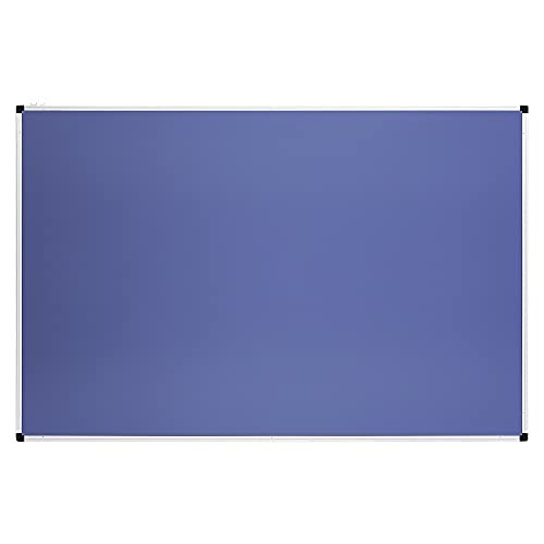 Tableau d'affichage bleu avec cadre argenté.