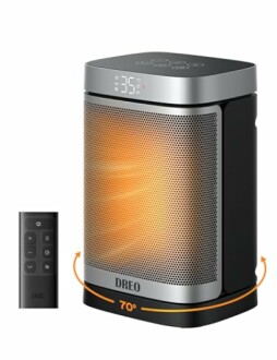 Chauffage portable Dreo avec télécommande.