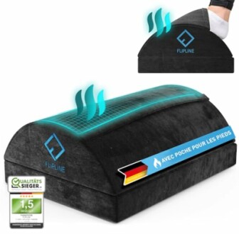 Coussin ergonomique pour réchauffer les pieds avec poche.