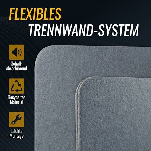 Système de cloison flexible avec absorption acoustique
