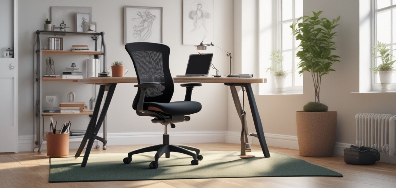 Home office with space for exercises