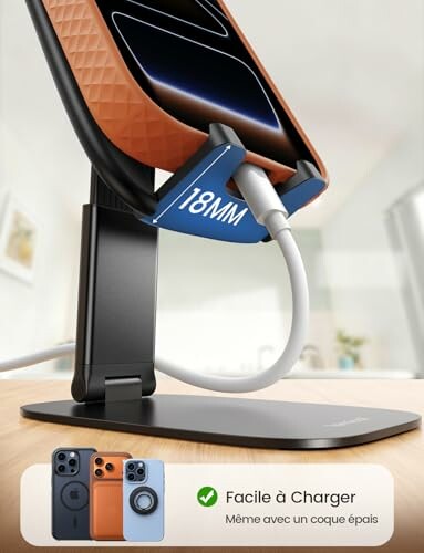 Support de téléphone avec chargeur intégré